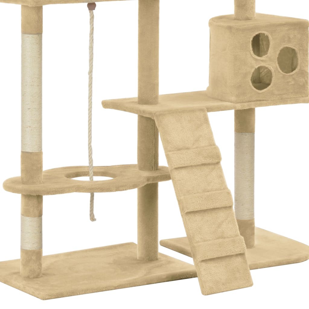 Cat Tree with Sisal Scratching Posts Beige 180 cm